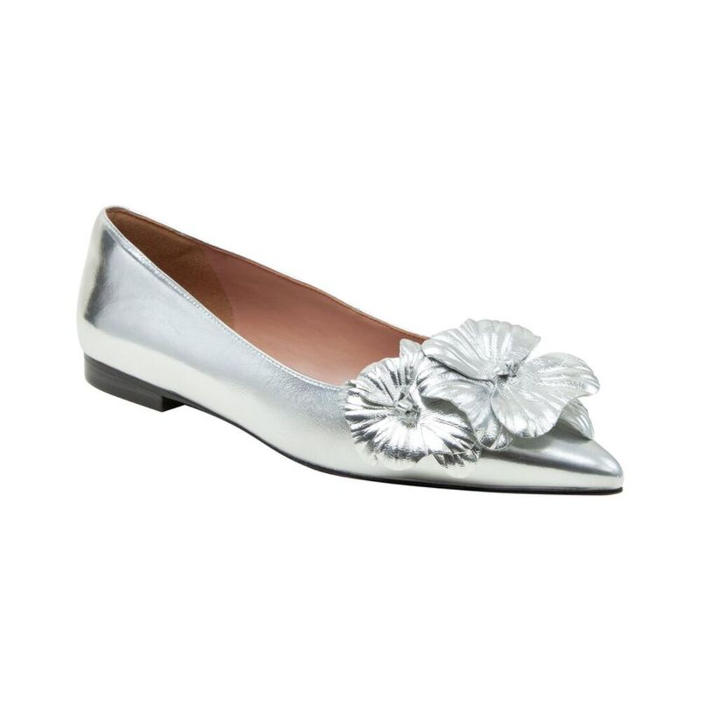 Linea Paolo Nerine Leather Flat, Silver